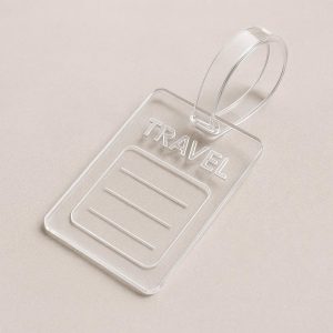 Modern Acrylic Luggage Tag - Clear Travel Accessory
